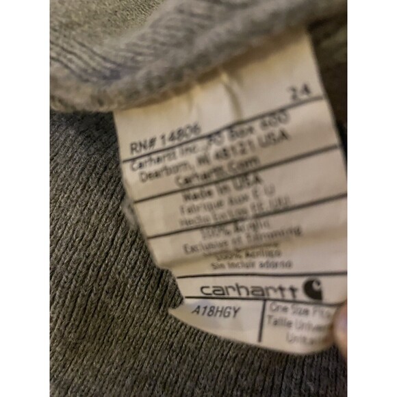 Carhartt Beanie Hat Cap Adult Grey Logo Made In USA - Picture 4 of 4
